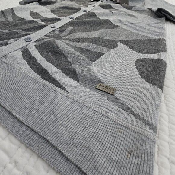 Buffalo by David Bitton Knit Button Up Shirt Men's Large NWT Grey Camo MSRP $70 - Picture 2 of 16